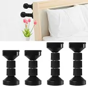 4PCS Adjustable Threaded Bed Frame Anti-Shake Tool for Bed,Danzix Headboard Stoppers Headboards Prevent loosening Anti-Shake Fixer,40-100mm (Black)
