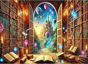 [Yunlus] Jigsaw Puzzles for Adults 1000 Pieces Impossible Hard Difficult Challenging Puzzles for Adults Teens 1000pc Puzzle Magical Castle Bookshelf Stories Jigsaw Puzzle 1000 Pieces 28 x 20 inch