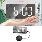 Digital Loud Alarm Clock Vibrating Large LED Display Mirror Face 3 Brightness