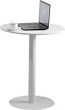Round Coffee Table with Metal Base, Height Modern Pub Table Glass Cocktail Table, Small Medium Decorative Furniture Table for Home, Office, Dining Room, Living Room(48x72cm)