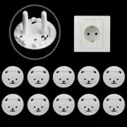 10 Bear Eu Power Socket Outlet Safety Covers Baby Childs Protection Plugs New