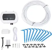Automatic Watering System, BT APP Control Smart WiFi LED Display Drip Irrigation Kit Plant Waterer for 10 Potted Plants, 400ml / Min Adjustable Flowrate IP65 Impermeable Timing (BSV-IC203)