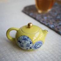 在飛比找Yahoo!奇摩拍賣優惠-茶藝師 南泥善物 原創藍色小茶壺景德鎮手工陶瓷西施壺 100