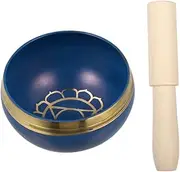 Totority Copper-finished Meditation Bowl Yoga Singing Bowl Set Mallet Mat Included for Meditation Yoga and Relaxation