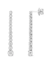 Diamond Select Cuts 14K 1.57 ct. tw. Diamond Graduated Linear Drop Earrings