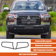Matte Black Headlight Light Trim Decorate Cover For Mitsubishi L200 Triton 2024+