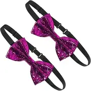 [SAFIGLE] Bow Tie Ties Necklaces Banquet Glitter Scrunchies Tuxedo Wraps Pour Novelty Anniversaries Classic Burgundy Costume Wedding Retro Fashion Pre Funny Paisley Pink Leather Rosy