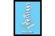 Minecraft Alpha Framed Poster (Blue/White/Green) (40cm x 30cm x 1.7cm)