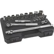 Klutch 1/2in.-Drive SAE Socket Set, 18-Pc.