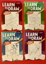LEARN TO DRAW Books for Beginners Easy Step By Step Tutorials *NEW* (Set Of 4)