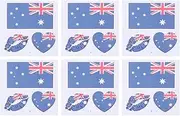 NOLITOY World Flags Temporary 25 Sheets National Country Flags Stickers Football Sports Fans Cheering Face Sticker Decals for Sports Meeting (Australia)