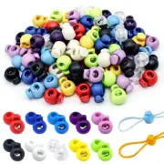 100Pcs Spring Cord Lock, Toggle Stoppers, Single Hole End Round Fastener Butt...