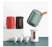 Modern Portable Ceramic Tea Set Travel Bag Teapot Infuser Three Tea Cups Office