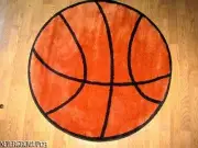 FUN RUGS 39" ROUND BASKETBALL AREA~THROW RUG~NO-SLIP BACK~100% NYLON~NEW