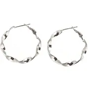 ANYCO Earrings Sterling Silver Minimalist Round Circle Rotating Twist Stud For Women Girl Perfect Fashion Stylish Accessories Jewelry Gifts