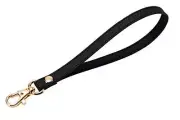 Wristlet KeyChain Strap for Wallets Bag Keys Phone Case A Black(gold Clasp)