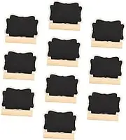 10Pcs Mini Wooden Blackboard Creative Chalkboards with Stand for Home Decoration Wedding Kitchen Use for Messages Notes