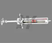 1PCS NEW Stainless steel Glass Syringes Glass Sampler Lab 5cc Glassware 5ml