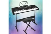Alpha 61 Keys Electronic Piano Keyboard Digital Electric w/ Stand Stool Speaker