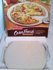Natural Pampered Chef Pizza Baking Stone 14.75 Inch with Rack By Good Cook