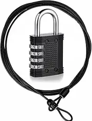 Cable Lock 500CM, Bike Bicycle Lock, Combination Safety Code Cable Lock, Multiple Using Cable Lock, Black Color