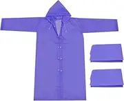 [uxcell] Rain Ponchos for Adults, 2 Pack Lightweight Reusable EVA Impermeable Rain Coat Waterproof Rain Jacket for Men and Women, Purple