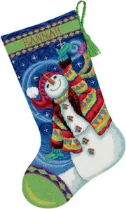 Dimensions Happy Snowman Stocking Needlepoint Kit-16" Long Stitched In Wool & Th