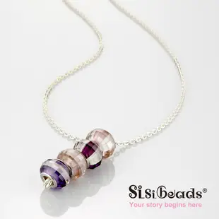 Sisibeads 適PANDORA潘朵拉 純銀手鍊 璀璨水晶 粉白條紋 珠飾串珠 全新代購荷蘭純銀品牌 SOUFEEL