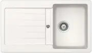 Abey TD100W Schock Typos Single Bowl Sink with Drainer - Alpina White