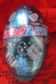 Tin Easter Egg Candy Container w/candy, Sweet Tarts, sealed