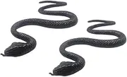 HONITANO 2 Pcs Realistic Black Snake Models Creative Halloween Party Decorations Scare Cats Birds Educational for Soft and Stretchable Design