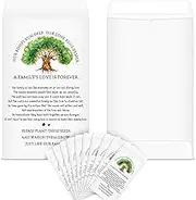 Dunzoom 50 Pcs Family Reunion Party Favors Family Tree Seed Packets Remembering Our Roots Self Adhesive Envelopes Tree Packet Kraft Mini Organizer Decorations for Party Gift Favors, No Seeds