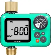 RESTMO Sprinkler Timer with Brass Inlet & Outlet, 3 Separate Programs Hose Timer