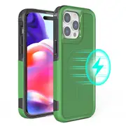 ZUSLAB for Apple iPhone 15 Pro Max MagSafe Case Rugged Defender Protective Heavy Duty Shockproof Dustproof Cover (2023) - Green