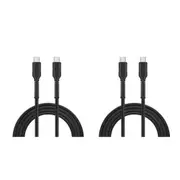 2x Bonelk Long-Life 1.2m/100W Easy Grip USB-C Cable For iPhone 15 Black