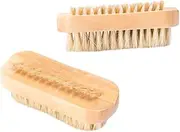 Minkissy 5 Pcs Lotus Wood Pig Mane Brush Set Long Handle Brush for Grout Cleaning Hand Wash Home Use