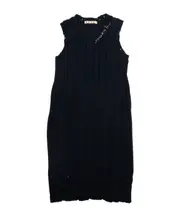 Marni Kids V-Neck Distressed Knit Tank Dress 14Y,12Y Blue