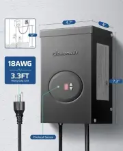 DEWENWILS - HOSL03B Smart Landscape Transformer, Waterproof 120W, Black