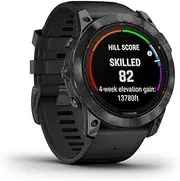 [Garmin] Fenix 7X Pro Solar, Slate Gray Stainless Steel with Black Silicon Band