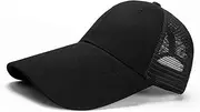 [Yizhichu19900502] Unisex Plain Baseball Cap Super Extra Long 4.3" Bill Trucker Mesh Hat Adjustable