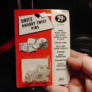 1957 50's Unkpened Package of 16 vtg DRITZ KNOBBY TWIST PINS For Furniture