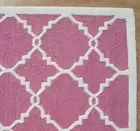 Lattice Trellis Pink Loop Modern Hand-Tufted 100% Wool Area Rug Carpet