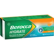 Berocca Hydrate Electrolytes Effervescent Tablets Orange 10 pack