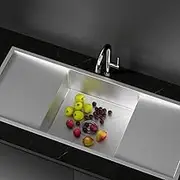 CEFITO Kitchen Sink Basin Stainless Steel Under/Top/Flush Mount Bowl 122X45Cm