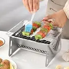 BBQ Charcoal Grill Fire Pit Mini Wood Burning Grill for Backyard Hiking Home