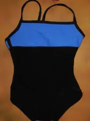 NWT Dance Bloch Black Blue Reversible Camisole Leotard Sm Child 4/6 CL55124