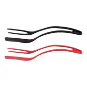 Flip and Pick Up Food Easily with 2 in 1 Spatula and Clamp Grip Red and Black