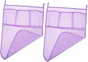 Kisangel 2pcs Hanging Mesh Bath Organizer Space Saving Bath Storage Bag with Multiple Pockets for Efficient Organization Stylish and Easy to Install for Tub Use