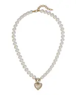 Nadri Poppy Pave Heart Pendant Necklace, 18-20