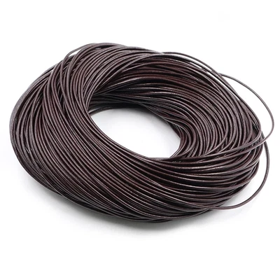 1.0/1.5/2/2.5/3/4/5Mm 4 Color Genuine Cow Leather round Thong Cord DIY Bracelet